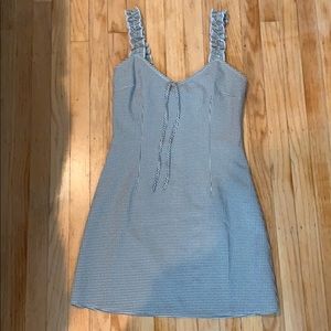 green and white gingham dress